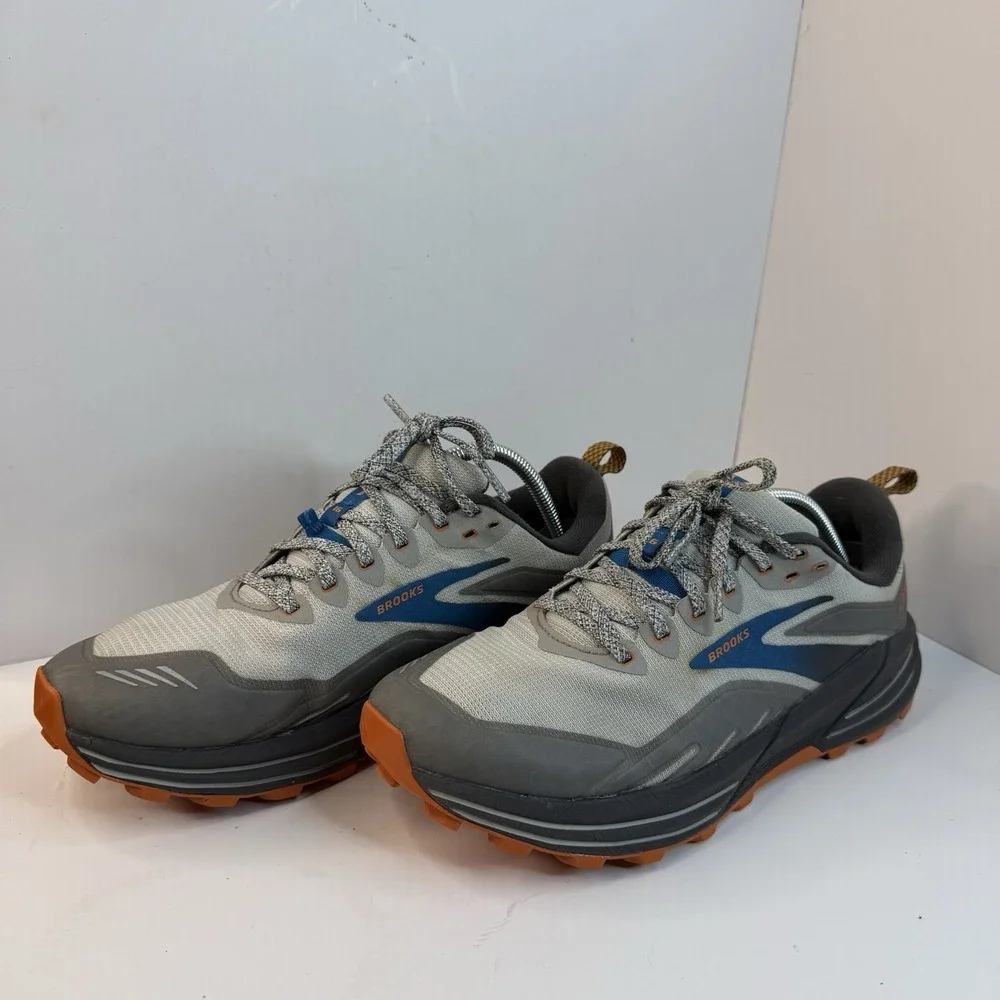 Brooks Cascadia 16 Men's Trail Running Shoes Wide 2E Oyster Mushroom/Orange